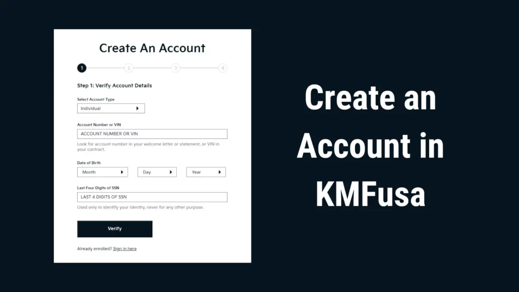 create an account in kmfusa